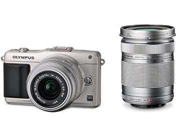【中古】（非常に良い）OLYMPUS ミラーレス一眼 PEN mini E-PM2 ダブルズームキット シルバー E-PM2 DZKIT SLV