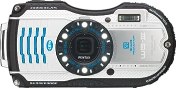 【中古】（非常に良い）PENTAX 防水デジタルカメラ PENTAX WG-3 ホワイトブルー 1cmマクロ マクロスタンド付属 LEDライト PENTAX WG-3WHBL 12725｜IINEX