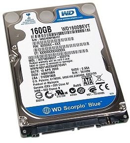 【中古-人並み外れたに好いたらしい】 Western Digital 2.5inch HDD 160GB SATA 9.5粍厚 512部門ひな形 WD1600BEVT