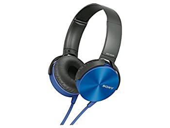 【中古-非常に良い】 SONY ソニー ヘッドホン MDR-XB450 : 密閉型 折りたたみ式 ブルー MDR-XB450 L｜IINEX