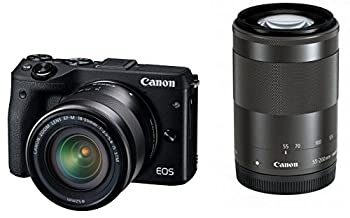 【中古-非常に良い】 Canon キャノン ミラーレス一眼カメラ EOS M3 ダブルズームキット ブラック EOSM3BK-WZ