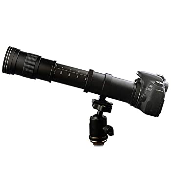 【中古-非常に良い】 Lightdow 420-800mm f/8.3 手動ズーム超望遠レンズ + Tマウント Canon EOS Rebel T3 T3i T4i T5 T5i T6 T6i T6s T7 T7i SL1 SL2 6D 7D 60D 70D 7｜IINEX
