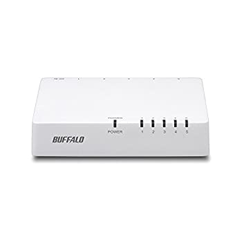 【中古-非常に良い】BUFFALO 10/100Mbps対応 プラスチック筺体 AC電源 5ポート ホワイト スイッチングハブ LSW4-TX-5EPL/WHD