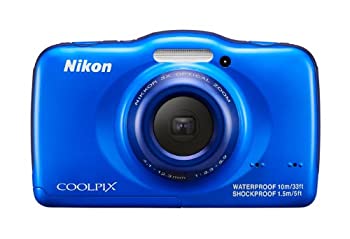 【中古-非常に良い】 Nikon ニコン デジタルカメラ S32 防水 1300万画素 ブルー S32BL|IINEX