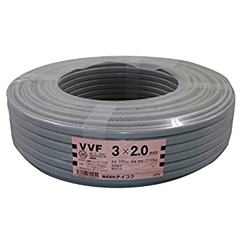 【中古-非常に良い】 テイコク VVF ケーブル 3CX2.0mm 灰色 100m巻