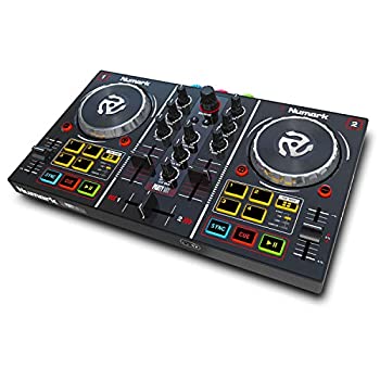 【中古-非常に良い】 Numark DJコントローラー ポータブル LEDライト 初心者向け Serato DJ Lite 2チャンネル ストリーミング 配信 Party Mix