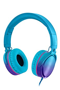 【中古-非常に良い】RockPapa OV982 オンイヤーヘッドホン 折り畳め 高音質 マイク付け (グラデーションブルー)