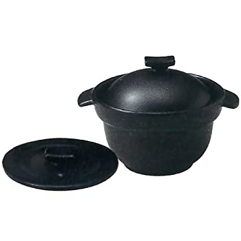 【中古-人並み外れたに似つかわしい】三陶 萬古焼 炊飯鍋 黒つや消し1合炊き田の実釜 黒いこと 16x9.5糎 500竓 090365 55-09036 直火・陰電子範囲相応う 黒つや消し1合炊き田の実釜