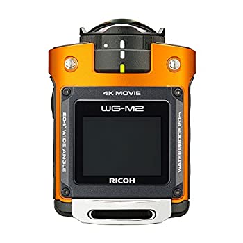 【中古-人並み外れたに好いたらしい】 RICOH リコー 雨合羽動き写真器 WG-M2 オレンジ色 4K映像 超広角204度 ハウジング不必要 雨合羽20m 耐衝撃2m 03801