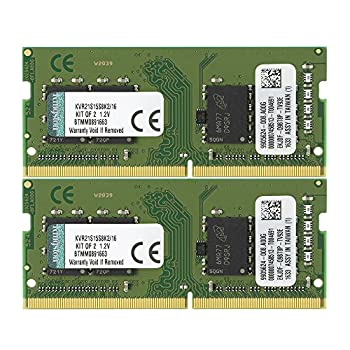 【中古-人並み外れたに好いたらしい】 キングストン Kingston 万覚え帳マイコン用記憶装置 DDR4 2133 (マイコン4-17000) 8GB×2枚 CL15 1.2V Non-ECC SODIMM 260pin KVR21S15S8K2/16