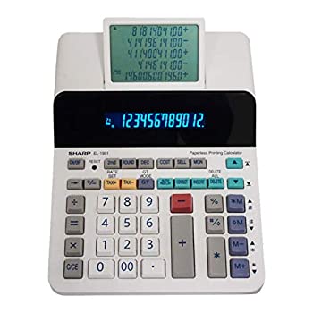 【中古-非常に良い】 SHARP シャープ EL-1901 ペーパーレス印刷計算機 チェックと修正付き 12桁 LCD