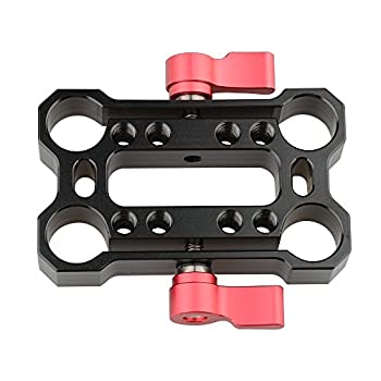 【中古-非常に良い】 camvate高さRiser Railblockオフセット15mmロッドクランプ (レッド) 蝶ネジ|IINEX