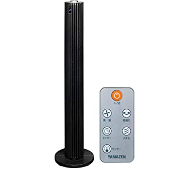 【中古-非常に良い】 山善 YAMAZEN 扇風機 ハイポジション タワーファン タッチスイッチ 風量8段階調節 静音モード DCモーター タイマー機能 リモコン付 ブラック YSR-W