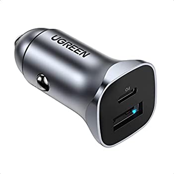 【中古-非常に良い】 UGREEN シガーソケット USB カーチャージャー PD&QC 3.0対応 車載充電器 【2ポート 20W 12V-24V車 急速充電】iphone 13 13 Pro Max 13 mini iPh