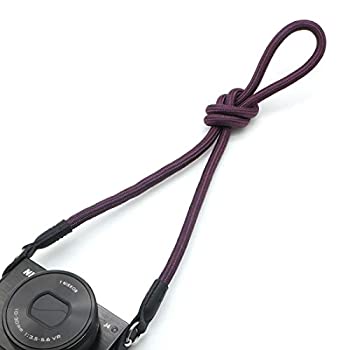 【中古-非常に良い】 INPON カメラストラップ ネックストラップ 金属リング リングカバー付き 一眼レフ ミラーレス コンパクトカメラ用 パープル 線径9.5mm 全長105cm