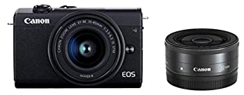 【中古-非常に良い】 Canon キャノン ミラーレス一眼カメラ EOS M200 ダブルレンズキット ブラック EOSM200BK-WLK