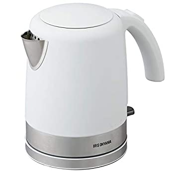 【中古-非常に良い】 アイリスオーヤマ 電気ケトル ステンレスタイプ ケトル 1000ml 沸騰後自動OFF フィルター掃除可能 水位確認窓付き 空焚き防止 ホワイト IKE-D100