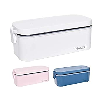 【中古-非常に良い】 THANKO 炊飯器 小型 一人用 おひとりさま用超高速弁当箱炊飯器 白色 さくら色 藍色 (白色)
