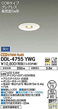 【中古-非常に良い】 大光電機 DAIKO ダウンライト LED 5.8W 電球色 2700K DDL-4755YWG