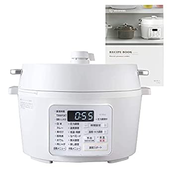【中古-非常に良い】アイリスオーヤマ 電気圧力鍋 圧力鍋 4L 3~4人用 低温調理可能 卓上鍋 予約機能付き レシピブック付き ホワイト PC-MA4-W