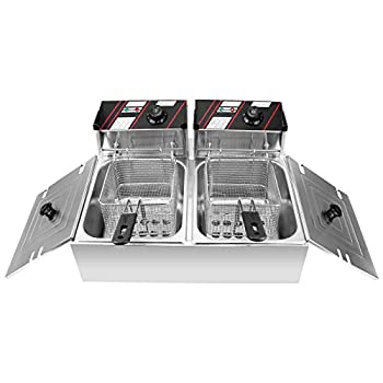 【中古-人並み外れたに好いたらしい】 灯し火フライヤー 卓上灯し火フライヤー 揚げ物器 天ぷら 二槽式 お勤め用 個別通電能力のある 大収容能力 ダブル円柱 ダブルス嚠喨たる 12L ステンレス鋼鋼 キッチン家電-家電-その他キッチン家電