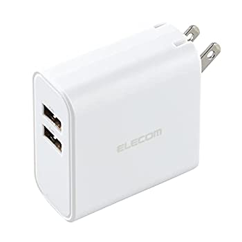 【中古-非常に良い】 エレコム USB コンセント 充電器 合計24W USB-A×2 【 iPhone (iPhone13シリーズ対応) Android タブレット 対応 】 EC-AC03WH