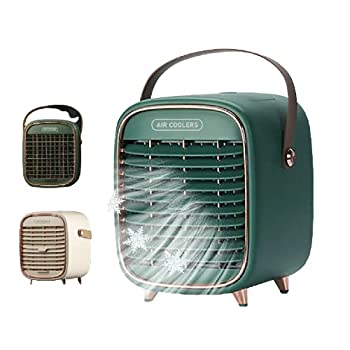 【中古-非常に良い】 冷風機 卓上冷風機 ハンディクーラー ミストクーラー USB充電式 高風力 高容量ミスト (グリーン)｜IINEX