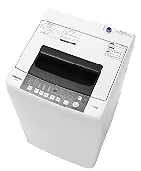 【中古-非常に良い】ハイセンス 全自動 洗濯機 5.5kg HW-T55C 本体幅50cm 最短10分洗濯 ふたり暮らし ホワイト/ホワイト｜IINEX