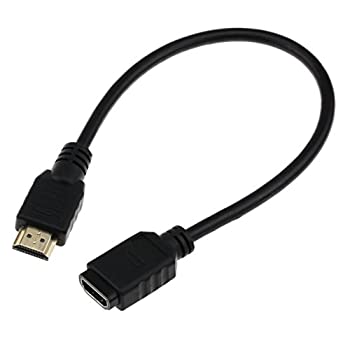 【中古-非常に良い】 Turnwin HDMI 延長ケーブル ファイヤーTVスティックに対応 金メッキ 30CM (タイプAオス - タイプAメス) ブラック