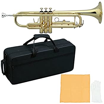 【中古-非常に良い】MAXTONE 管楽器セット トランペット B管 ゴールドラッカー仕上げ TT-104L セミハードケース付|IINEX
