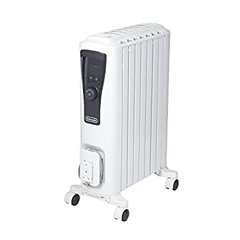 【中古-非常に良い】デロンギ(DeLonghi)ユニカルド オイルヒーター 幅広X字型フィン ピュアホワイト&times;ブラック [8~10畳用] RHJ65L0712｜IINEX