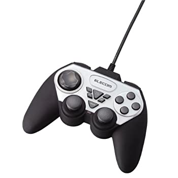 【中古-非常に良い】 ELECOM エレコム ゲームパッド USB接続 アナログスティック 振動 連射 12ボタン JC-U2312FSV