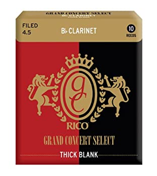 【中古-非常に良い】D'Addario WoodWinds ダダリオ リード Bbクラリネット用 GRAND CONCERT SELECT THICK BLANK FILED RGT10BCL450 [硬さ:4.5] 10枚入り 【国内正規