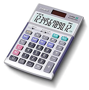 【中古-非常に良い】 CASIO カシオ 本格実務電卓 12桁 検算機能 グリーン購入法適合 ジャストタイプ シルバー JS-20WK