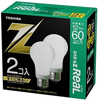 【中古-非常に良い】 東芝 ネオボールZリアル 電球形蛍光ランプ ボール電球60ワットタイプ 昼白色 2個パック EFA15EN12-R-2P