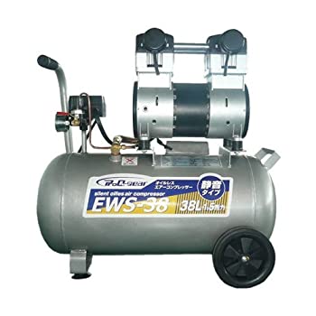 【中古-非常に良い】シンセイ 静音オイルレスコンプレッサー 38L EWS-38