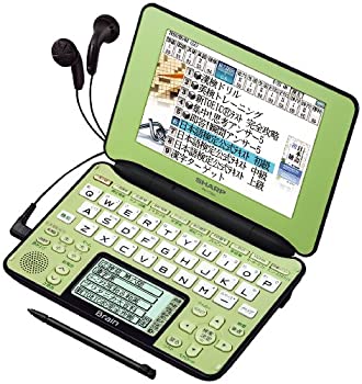 【中古-非常に良い】シャープ Brain 手書きパッド搭載カラー液晶電子辞書 総合モデル 音声対応100コンテンツ+150動画収録 グリーン系 PW-AC920-G