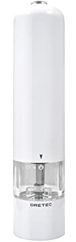 【中古-非常に良い】dretec(ドリテック) 電動ペッパーミル 電動式 片手 自動 ライト付 ウェスタ PM-105WT(ホワイト)