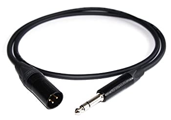 【中古-非常に良い】 MOGAMI【2534 黒】XLRキャノン (オス) -TRSフォン 1m / NEUTRIK NC3MXXB＆NP3XBAG / ブッシング黒