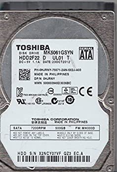 【中古-人並み外れたに好いたらしい】 mk5061gsyn mh000d hdd2?F22?D ul01?T TOSHIBA 500?GB SATA 2.5捉え所のない運転
