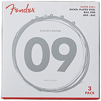 【中古-非常に良い】 Fender フェンダー エレキギター弦 Super 250L NPS Ball End Strings (.009-.042) 3-Pack