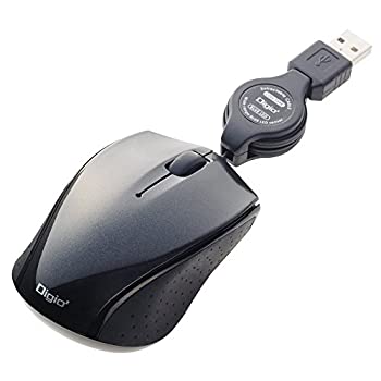 【中古】Digio2 ケーブル巻取り式3ボタン BLUE LED マウス ブラック MUS-UKT103BK