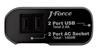 【中古】 J-Force iPhone スマートフォン充電対応 電源タップ 世界平和シリーズ AC2口+USB 2ポート インテリジェントチップ ブラック JF-PEACE3K