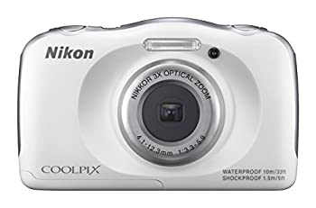 【中古】 Nikon ニコン デジタルカメラ S33 防水 1317万画素 S33 ホワイト S33WH｜IINEX