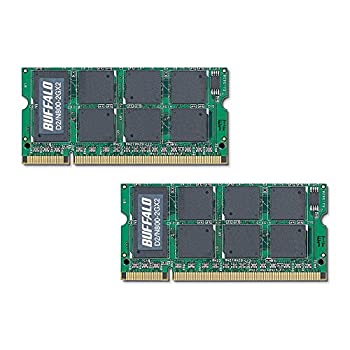 【中古】 BUFFALO バッファロー ノート用 DDR2 メモリー 4GB (2GB2枚) PC2-6400 D2/N800-2GX2