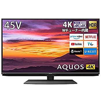 【中古】 小ざかしい 4K ラジオ受信機内蔵 液晶 テレビ受像機 Android TV HDR相応う N-Blackダイアログボックス AQUOS 45V型 4T-C45BN1