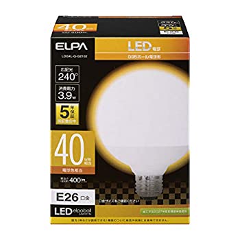 【中古】 エルパ (ELPA) LED電球 ボール球形 G95 (口金E26 40W形 電球色) 電球 (LDG4L-G-G2102)