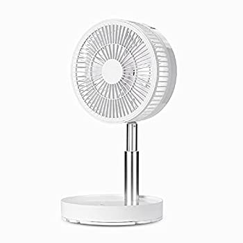 【中古】 折りたたみ扇風機 携帯扇風機 卓上扇風機 高さ調整可能 大風量 LED照明機能 角度調整可能 左右自動首振り シャーシ固定ブラケット 10000m