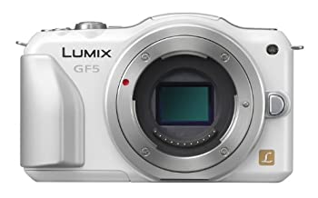 【中古】パナソニック 鏡鑑受け答え一眼写真機 ルミックス GF5 上半身 1210万絵素 甲殻白いこと DMC-GF5-W
