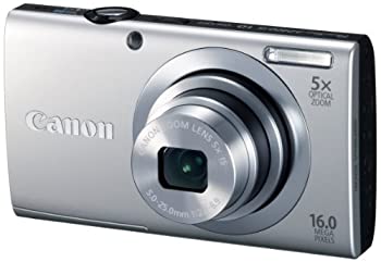 【中古】Canon デジタル写真機 PowerShot A2400IS しろがね色 1600万絵素 光学5倍望遠レンズ PSA2400IS(SL)